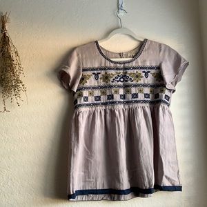Embroidered Peplum Blouse